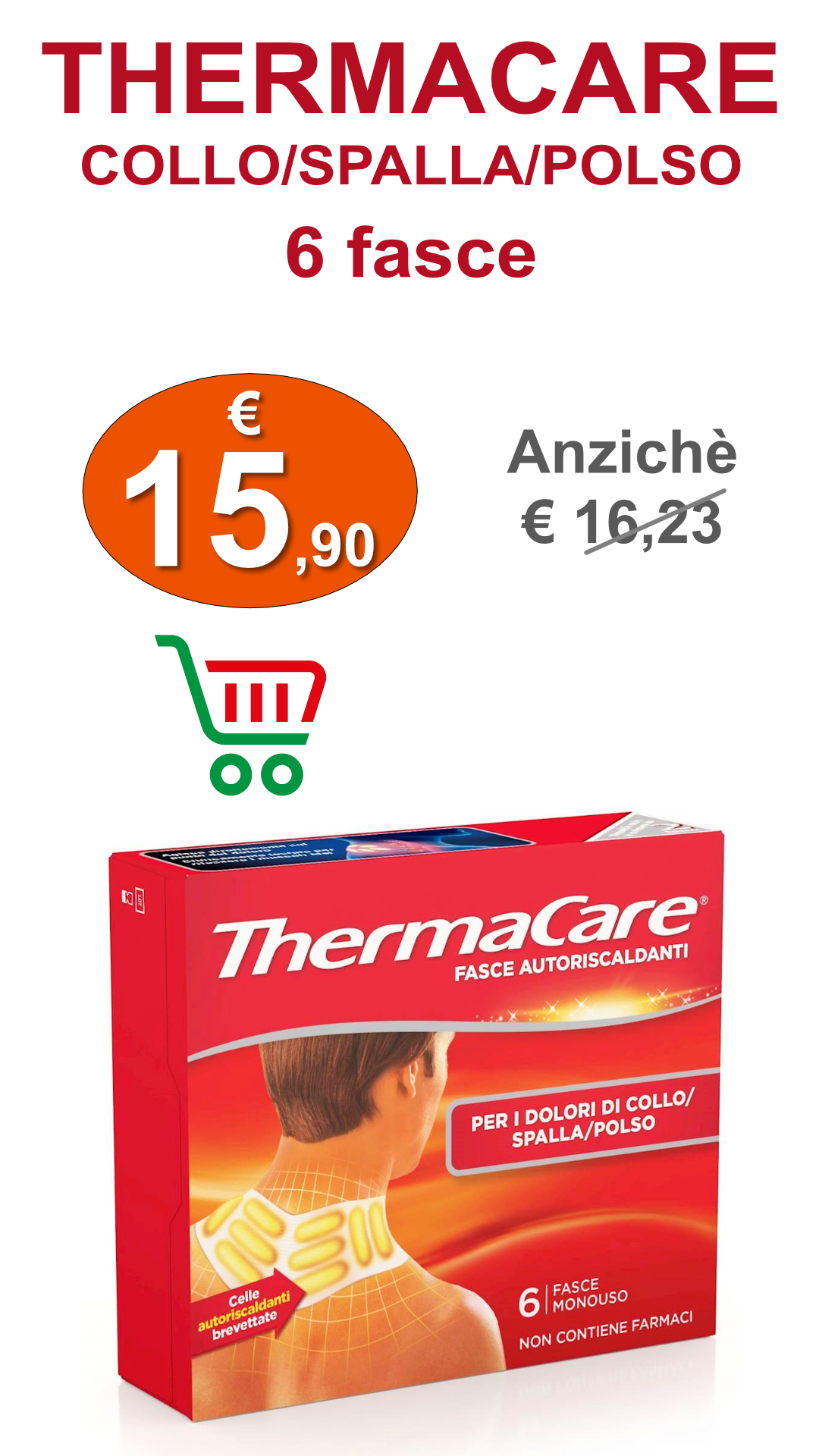 ThermaCare Fasce Autoriscaldanti Dolori Collo Spalla Polso 6 Fasce